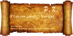 Platzerjanó Kartal névjegykártya